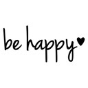 Wallsticker Spejlklistermærke be happy + hjerte