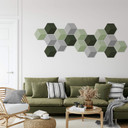 3D Hexagon Alu-Dibond - Grøn med mønster