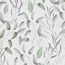 Papel pintado Floral hojas acuarela - Papel no tejido blanco gris verdoso - Papel pintado vegetal