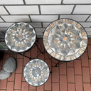 Support pour pot de fleur en mosaïque rond - lot de 3