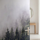Folia na drzwi Foggy Forest - samoprzylepna dekoracja drzwi
