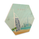 Sekskantet billede af træ Dubai strand - Burj Al Arab - Rivers