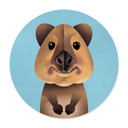 Plakat Quokka - okrągły plakat dla dzieci - brązowy