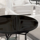 Plateau de table en verre - Noir uni - Rond
