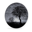 Wandcirkel Alu-Dibond Black and White Sunset