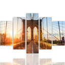 5 stykke lærredstryk, Brooklyn Bridge New York