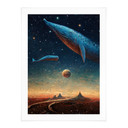 Plakat Heine - Dwa wieloryby w kosmosie - Astro Cruise