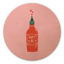 Obraz drewniany Hot Chilli Sauce - Simmonds - okrągły