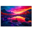 Canvasbillede, Farverig himmel i bjergene