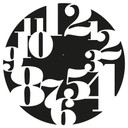 Sticker mural - Horloge Typographie en négatif