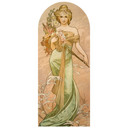 Wallsticker rundbuevægpanel Årstiderne: Forår - Mucha - smal