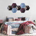 3D Hexagon Alu-Dibond - Fredriksson - Tinte: Rosa og guld