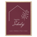 Personalisierbares Poster Familie Haus - weinrot