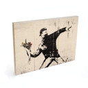 Drewniany obraz Banksy - Miotacz kwiatów