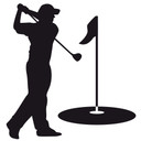 Golfspiller (incl. 6 kroge) wallsticker