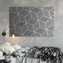 Alu-Dibond brossé avec Effet Doré, Argenté & Cuivré - Motif géométrique linéaire