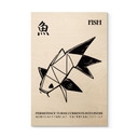 Holzbild Geometrischer Fisch Origami - Krygowski - 20x30 cm