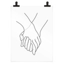 Plakat 1X Studio - Line Art Hand in Hand