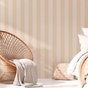 Tapeta w paski - włókninowa tapeta country house by A.S. Création Beige White Sustainable 386652