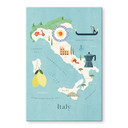 Akrylbillede Kort over Italien - Rivers