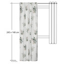 Gardine mit floralem Design - Halbtransparenter Vorhang - Schlaufenschal
