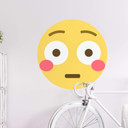 Muursticker Emoji Flushed Face
