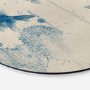 Tableau sur alu-Dibond Poissons bleus - Rond