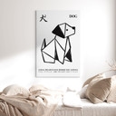 Canvas schilderij Geometrische Hond Origami - Krygowski