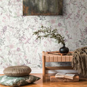 A.S. Création non-woven tapet BOS - blomstret tapet jungle tapet hvid, grøn, lilla, pink