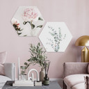 Hexagone - alu-Dibond 1X Studio - Trois pivoines en fleurs