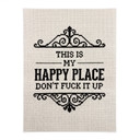 Poster Happy Place Spreuk Borduurpatroon - Magnusson