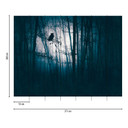 Forest night blue black - Fototapeta flizelinowa z motywem sowy do salonu i sypialni