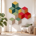 Déco murale en feutre Losange 3D Hexagone | Décoration murale & isolation phonique
