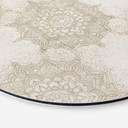 Billede Elegant mandala i sandguld - Bloomery Decor - rund – print på aluminium (Alu-Dibond)