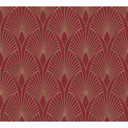 Livingwalls non-woven tapet New Walls 50-tals Glam Art Deco tapet metallic, röd