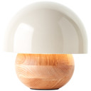 Tischleuchte Lorena, beige, 20,2 x 20 cm, Holz Pilzleuchte