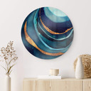 Tableau sur verre SpaceFrog Designs - bleu et or