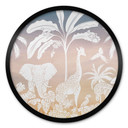 Plakat Jungle Paradise z dzikimi zwierzętami - Ombre - Kikki Belle - Round