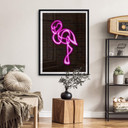 Plakat Flamingo - Neonowe światło