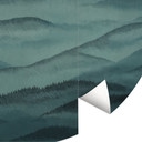Papier Peint Photo Roerich Hills - Paysage Montagneux Bleu - Sir Edward x Grigory Gladarev - Rond