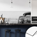 Rivestimento cucina Old Rusted Cars - bianco e nero