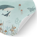 Wandtattoo Unterwasser-Abenteuer mit Meerestieren - Blau - Oliver Robins - Rund