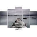 5 stykke lærredstryk Pier Lake Landskabsbillede