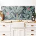 Salpicadero de cocina Urban Jungle Hojas tropicales Verde - Bloomery Decor - Panorama