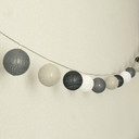 Cotton Ball Lights LED-Lichterkette schwarz grau 20-teilig