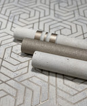 3D-look grå grafisk non-woven tapet 