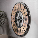 Metall Wanduhr XL im Vintage-Look mit römischen Ziffern aus Metall | geräuschlos | Ø50cm