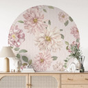 Naklejka na ścianę Dahlias Shabby Chic Pink - Bloomery Decor - Round