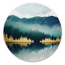 Tableau sur alu-Dibond rond SpaceFrog Designs - Matin calme
