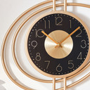 Moderne Wanduhr in Metalloptik | Mid-Century/Art-Deco | gold, 41x54 cm